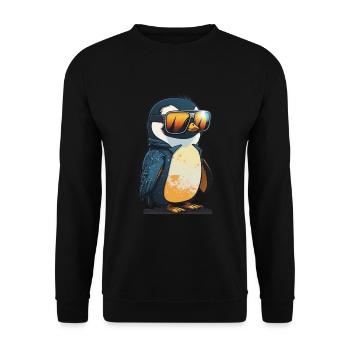 Pingouin cool avec des lunettes de soleil - Sweat-shirt Unisexe - noir - Devant - Alina (178cm) & Michal (187cm)