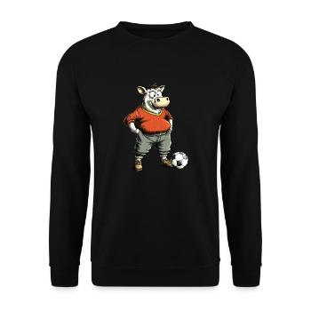 Kühe Fussball - Unisex Pullover - Schwarz - Vorne - Alina (178cm) & Michal (187cm)