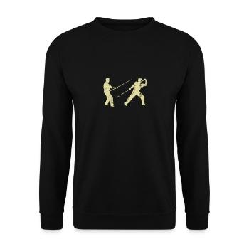 Stick fight long stick kung fu vintage shirt - Unisex Sweatshirt - black - Front - Alina (178cm) & Michal (187cm)
