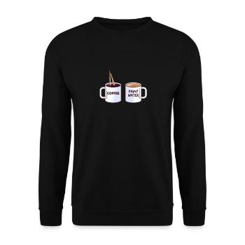 Kunst Künstler Kaffee Malen Bild Geschenk - Unisex Pullover - Schwarz - Vorne - Alina (178cm) & Michal (187cm)