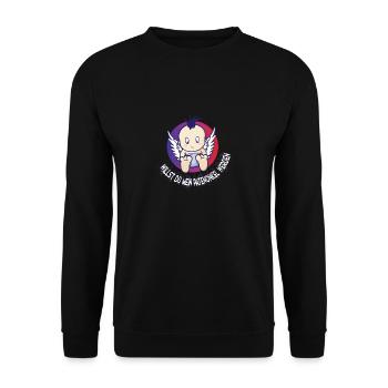 Patenonkel Willst du mein Patenonkel werden - Unisex Pullover - Schwarz - Vorne - Alina (178cm) & Michal (187cm)