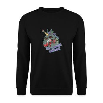 Halloween Unicorn Creepy Halloween Party Shirt - Unisex Sweatshirt - black - Front - Alina (178cm) & Michal (187cm)