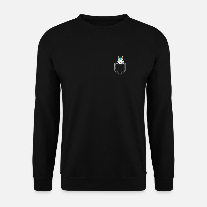 Einhorn Pocket Mittelfinger Einhörner Geschenk - Unisex Pullover - Schwarz