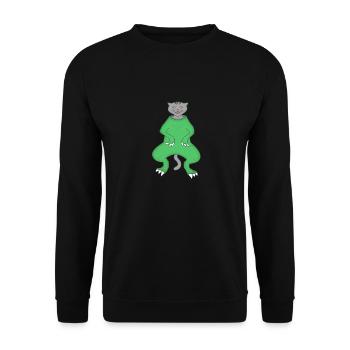 Katze Verkleidung Dinosaurier - Unisex Pullover - Schwarz - Vorne - Alina (178cm) & Michal (187cm)