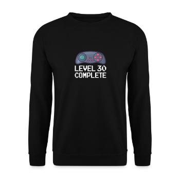 Funny Video Games Level 30 Complete Birthday - Unisex Sweatshirt - black - Front - Alina (178cm) & Michal (187cm)