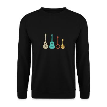 Bluegrass Musik - Country Amerika Banjo - Unisex Pullover - Schwarz - Vorne - Alina (178cm) & Michal (187cm)