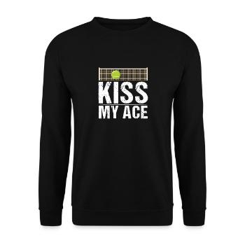 Tennis Kiss My Ace Funny Tennis Player - Unisex Pullover - Schwarz - Vorne - Alina (178cm) & Michal (187cm)