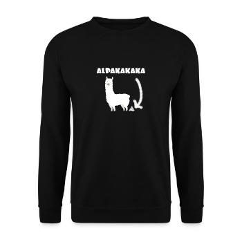 Alpacakaka Alpaca Lama Kaka - Unisex Sweatshirt - black - Front - Alina (178cm) & Michal (187cm)