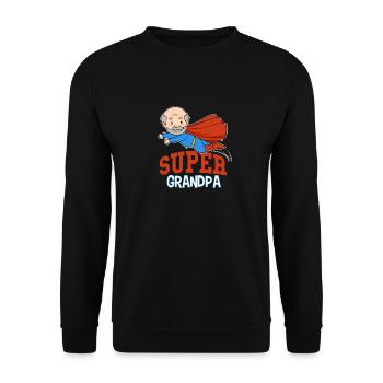 Super Grandpa grandpa hero super power grandfather Opi - Unisex Sweatshirt - black - Front - Alina (178cm) & Michal (187cm)