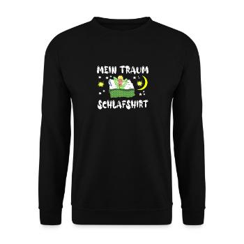 Mein Traum Schlafshirt zum schlafen gehen - Unisex Pullover - Schwarz - Vorne - Alina (178cm) & Michal (187cm)
