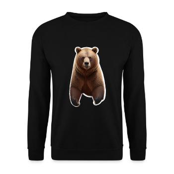 Brown bear - Unisex Sweatshirt - black - Front - Alina (178cm) & Michal (187cm)