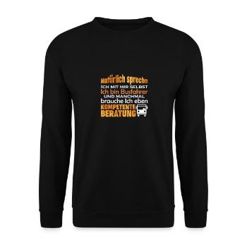 Busfahrer lustiger Spruch Bus Geschenk - Unisex Pullover - Schwarz - Vorne - Alina (178cm) & Michal (187cm)