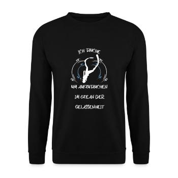 Taucher tauchen Sporttaucher Gerätetauchen - Unisex Pullover - Schwarz - Vorne - Alina (178cm) & Michal (187cm)