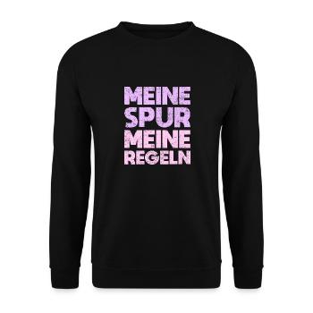 Meine Spur, Meine Regeln - Unisex Pullover - Schwarz - Vorne - Alina (178cm) & Michal (187cm)