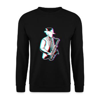Saxophoniste saxophoniste - Sweat-shirt Unisexe - noir - Devant - Alina (178cm) & Michal (187cm)