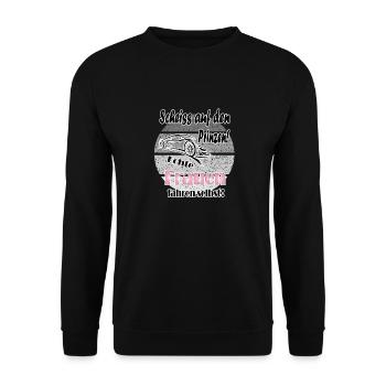 Frauen Auto fahren Autofahrerinnen - Unisex Pullover - Schwarz - Vorne - Alina (178cm) & Michal (187cm)