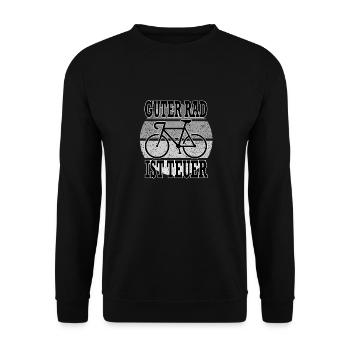 Sprüche Fahrradfahrer Guter Rad teuer - Unisex Pullover - Schwarz - Vorne - Alina (178cm) & Michal (187cm)