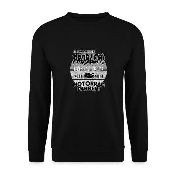 Motorradfahrer Motorradfahrerin Hobby Sprüche - Unisex Pullover - Schwarz - Vorne - Alina (178cm) & Michal (187cm)
