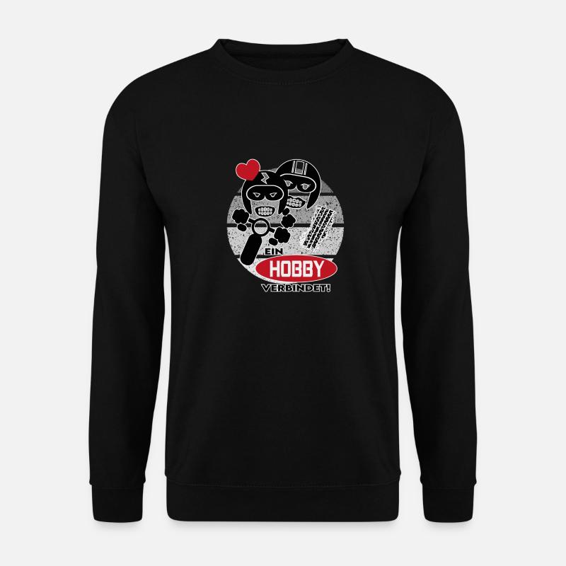 Motorradfahrer Mann Frau Paar Liebe Herz - Unisex Pullover - Schwarz