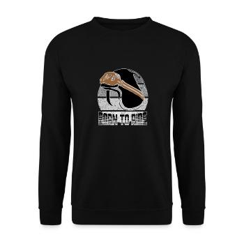 Motorradfahrer Motorradfahrerin Born to Ride - Unisex Pullover - Schwarz - Vorne - Alina (178cm) & Michal (187cm)