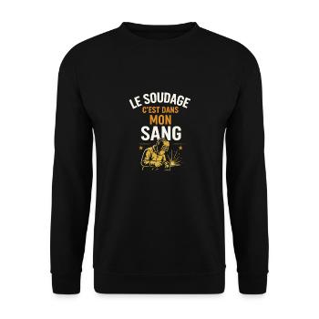 Le soudage c'est dans mon sang - Sweat-shirt Unisexe - noir - Devant - Alina (178cm) & Michal (187cm)