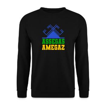 Assegas amegaz - Unisex Pullover - Schwarz - Vorne - Alina (178cm) & Michal (187cm)