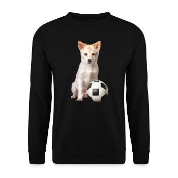Chien avec balle - Sweat-shirt Unisexe - noir - Devant - Alina (178cm) & Michal (187cm)