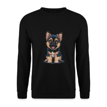 Deutscher Schäferhund Hund Hunderasse - Unisex Pullover - Schwarz - Vorne - Alina (178cm) & Michal (187cm)