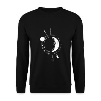 Weltall Universum Orbit Astronaut Planet space - Unisex Pullover - Schwarz - Vorne - Alina (178cm) & Michal (187cm)