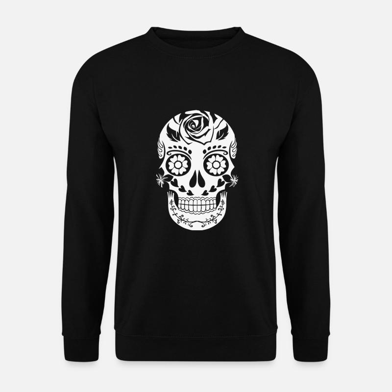 Sugar Skull blanc - Sweat-shirt Unisexe - noir