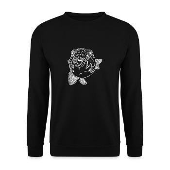 puffer fish white - Unisex Sweatshirt - black - Front - Alina (178cm) & Michal (187cm)