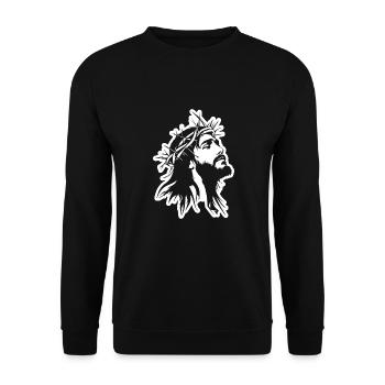 Jesus Christ Catholic Religion Christianity - Unisex Sweatshirt - black - Front - Alina (178cm) & Michal (187cm)