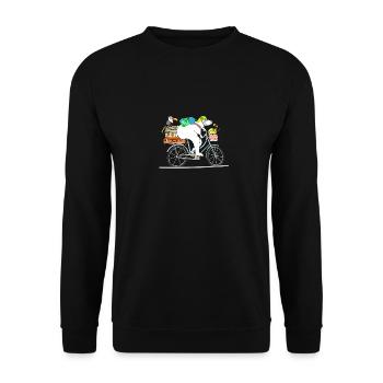 Biker Bear - off on vacation - Unisex Sweatshirt - black - Front - Alina (178cm) & Michal (187cm)