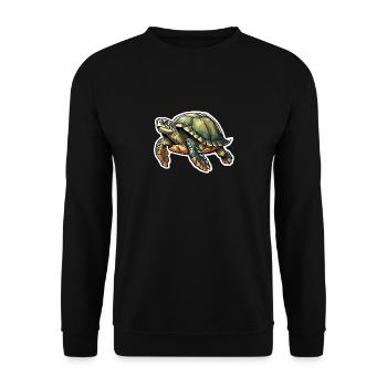 Tortue de mer vivante - Sweat-shirt Unisexe - noir - Devant - Alina (178cm) & Michal (187cm)