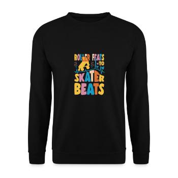 Rollerskater Party Feats To Skater Beats Gift Idea - Unisex Sweatshirt - black - Front - Alina (178cm) & Michal (187cm)