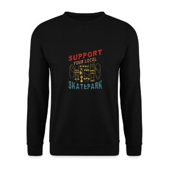 Skateboarding Skateboard Design For Skateboarder - Unisex Pullover - Schwarz - Vorne - Alina (178cm) & Michal (187cm)