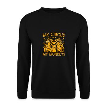 Mon cirque mes singes artiste idée cadeaux - Sweat-shirt Unisexe - noir - Devant - Alina (178cm) & Michal (187cm)