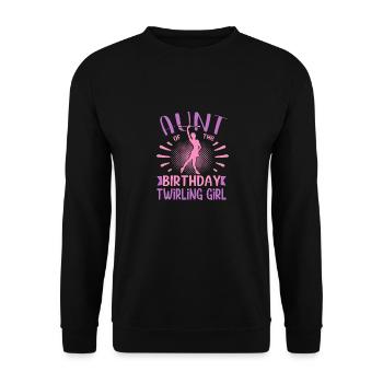 Aunt Of the Birthday Girl Twirling Family Design - Unisex Pullover - Schwarz - Vorne - Alina (178cm) & Michal (187cm)
