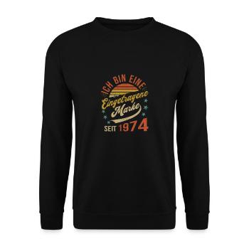 50th birthday I am 50 years registered trademark - Unisex Sweatshirt - black - Front - Alina (178cm) & Michal (187cm)