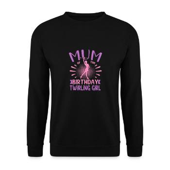Mum Of the Birthday Girl Twirling Family Design - Unisex Pullover - Schwarz - Vorne - Alina (178cm) & Michal (187cm)