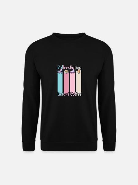 Rollerskater Party Rollerskating Before Coffee - Unisex Pullover - Schwarz