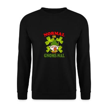 Normal Or Gnome-Nal Lawn Gnome Fun Gift Idea - Unisex Pullover - Schwarz - Vorne - Alina (178cm) & Michal (187cm)