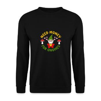 Besoin d’argent pour les gnomes Jardinage amusant - Sweat-shirt Unisexe - noir - Devant - Alina (178cm) & Michal (187cm)