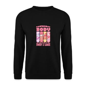 Cake Baker This Body Was Made By Sweet & Cakes - Unisex Sweatshirt - black - Front - Alina (178cm) & Michal (187cm)