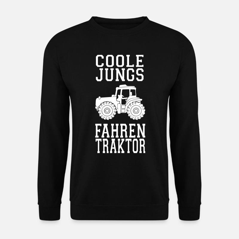 TRAKTOR SPRUCH COOLE JUNGS FAHREN TRAKTOR - Unisex Pullover - Schwarz