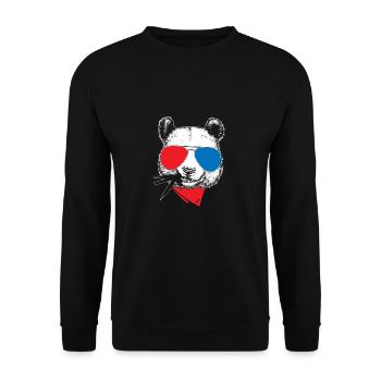 cool panda cadeau ours nature animal mignon - Sweat-shirt Unisexe - noir - Devant - Alina (178cm) & Michal (187cm)