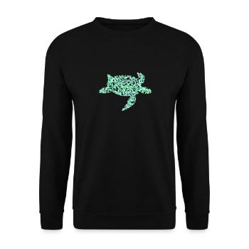 turquoise turtle - Unisex Sweatshirt - black - Front - Alina (178cm) & Michal (187cm)