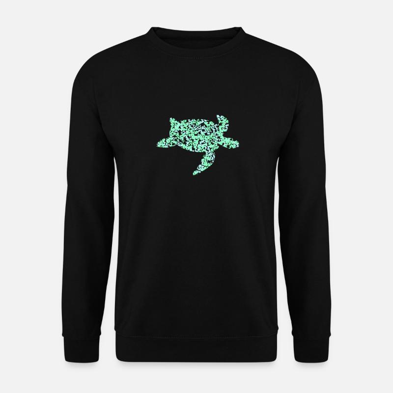 turquoise turtle - Unisex Sweatshirt - black