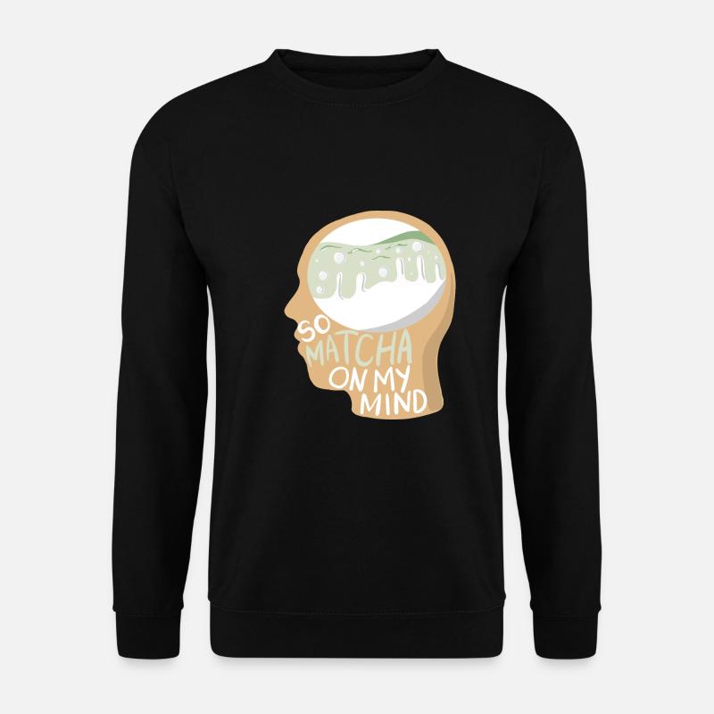 Matcha Brain Matcha Latte Abstract Matcha Thought - Unisex Sweatshirt - black