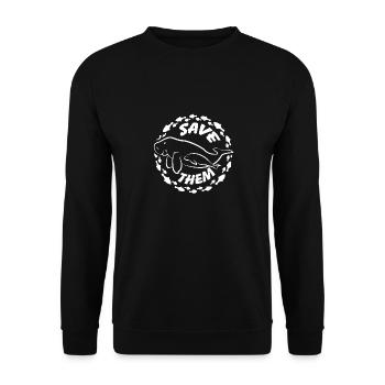 Save the manatees the dugongs - Unisex Sweatshirt - black - Front - Alina (178cm) & Michal (187cm)